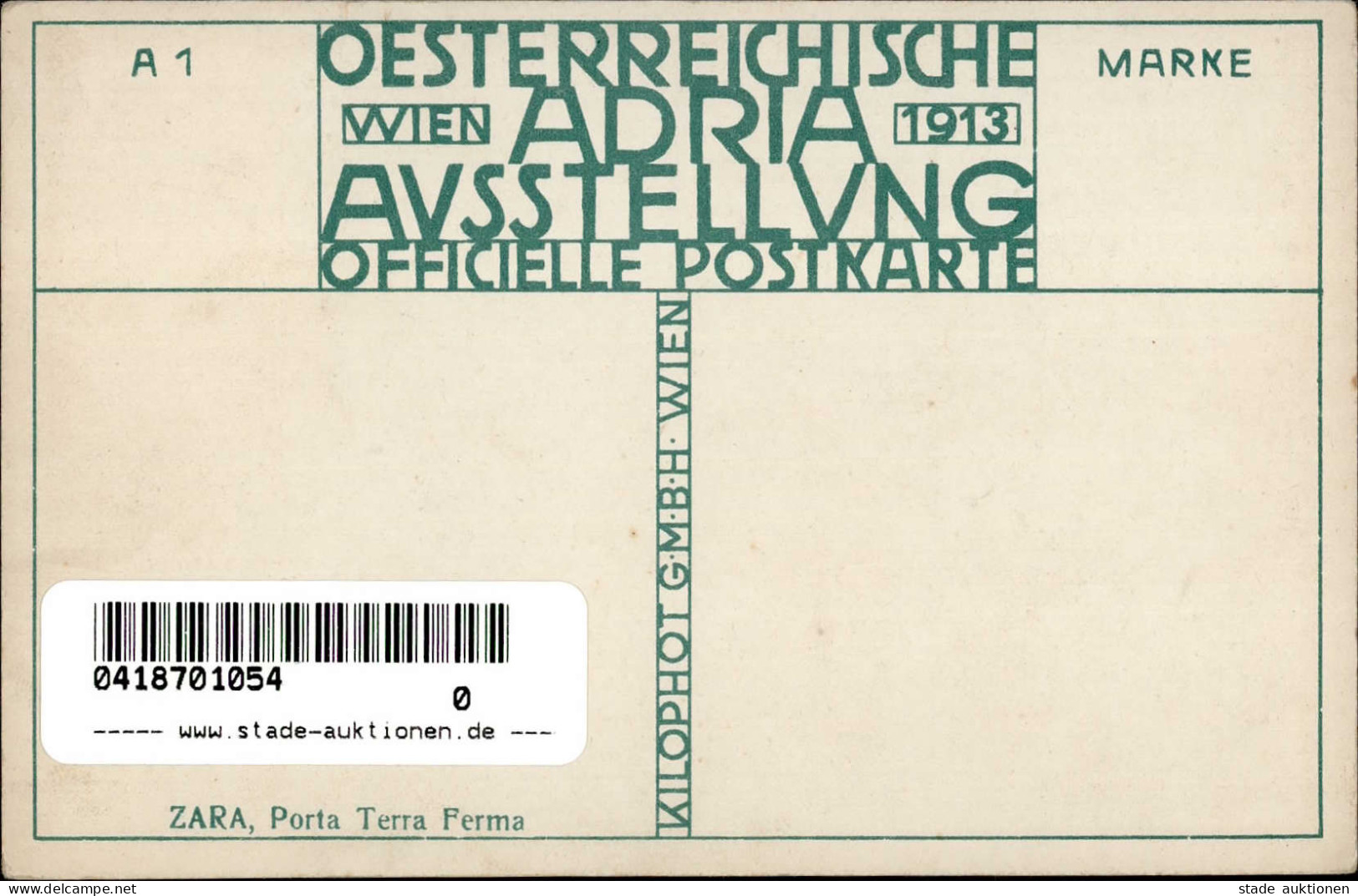 Ausstellung Wien ÖsterreichischeAdria Ausstellung 1913 Sign. Kalmsteiner, Hans I-II Expo - Tentoonstellingen