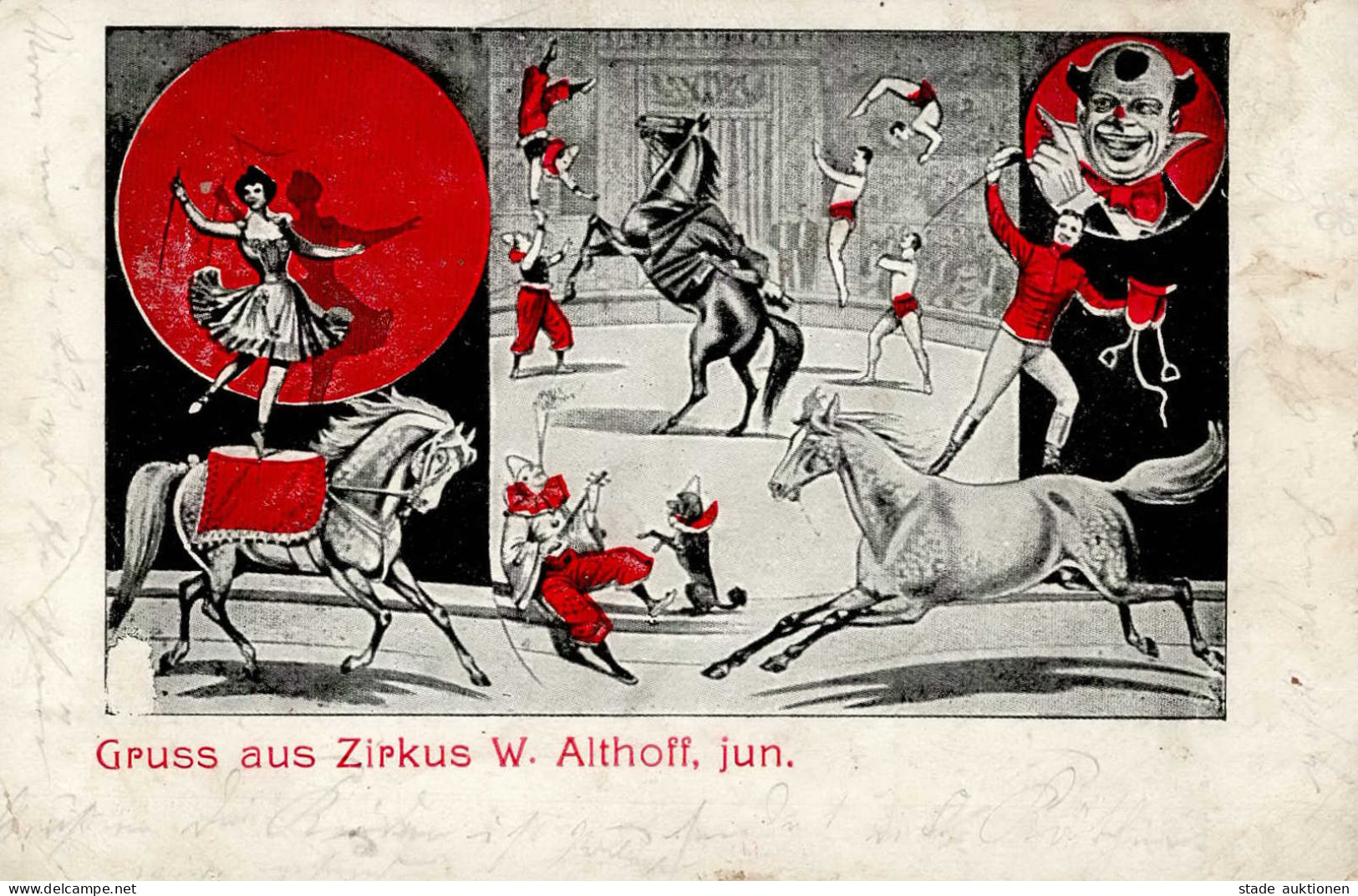 Zirkus W. Althoff Jun. Pferde-Dressur II (Marke Entfernt, Eckbug Fleckig) - Cirque