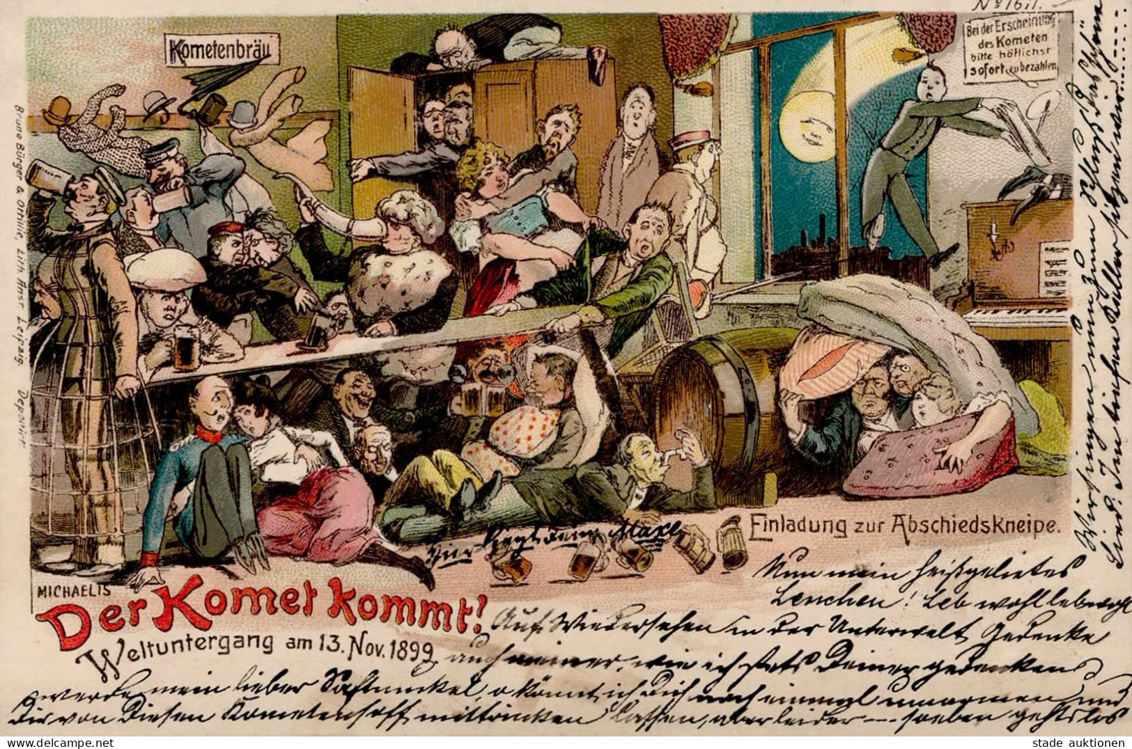 Weltuntergang Der Komet Kommt 13. Nov. 1899 Verlag Bürger U. Ottilie I-II - Circo