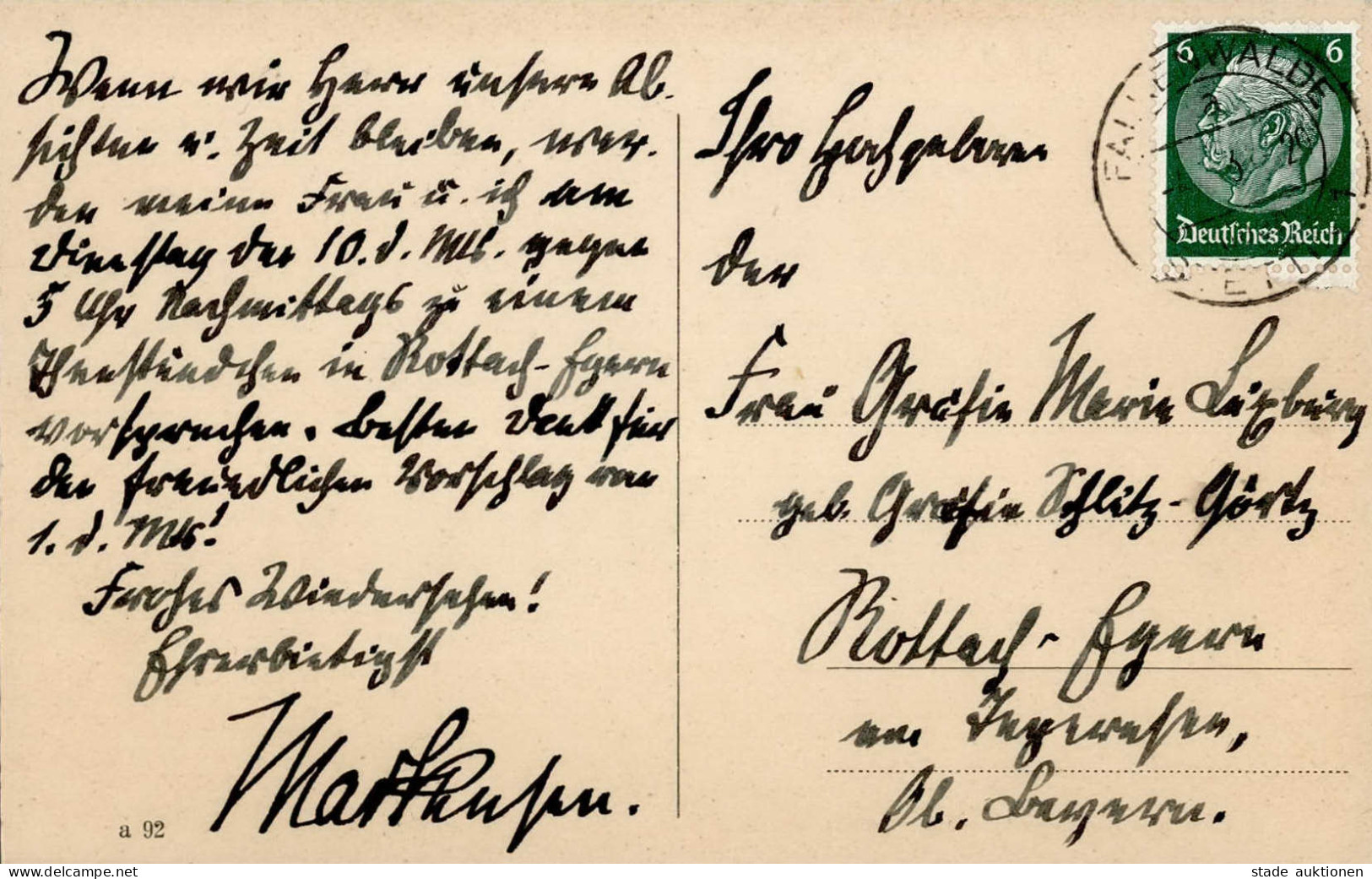 Autograph/Autogramme Mackensen, August Von. Generalfeldmarschall. Handgeschriebene AK Mit UNTERSCHRIFT Geschrieben 1934  - Sonstige & Ohne Zuordnung