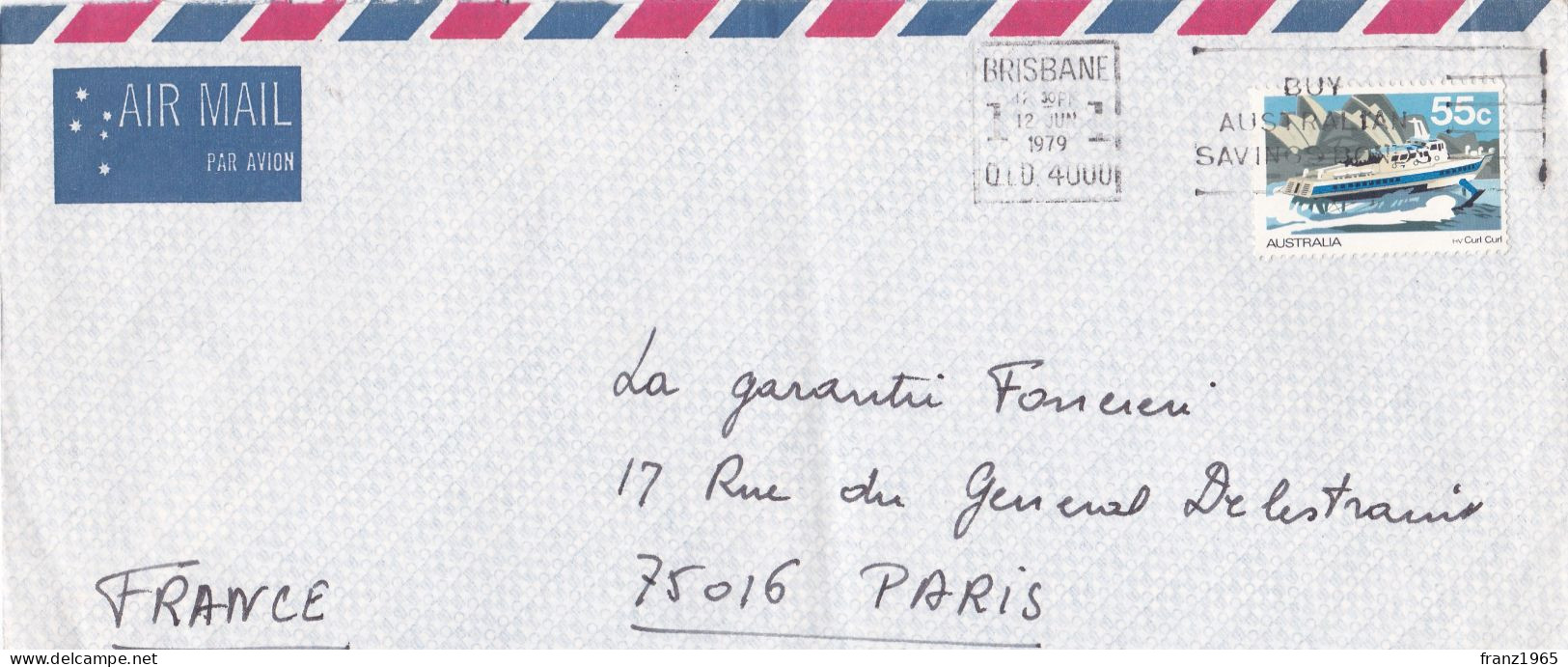 From  Australia To France - 1979 (Brisbane) - Cartas & Documentos