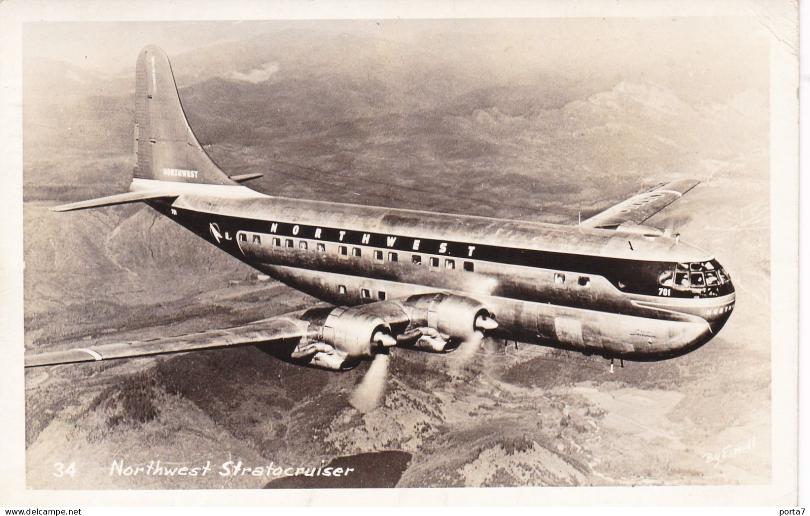 AEREO AIRCRAFT - NORTHWEST - AEREO STRATOCRUISER - PLANE - FOTO CARTOLINA ORIGINALE  1952 - 1946-....: Moderne