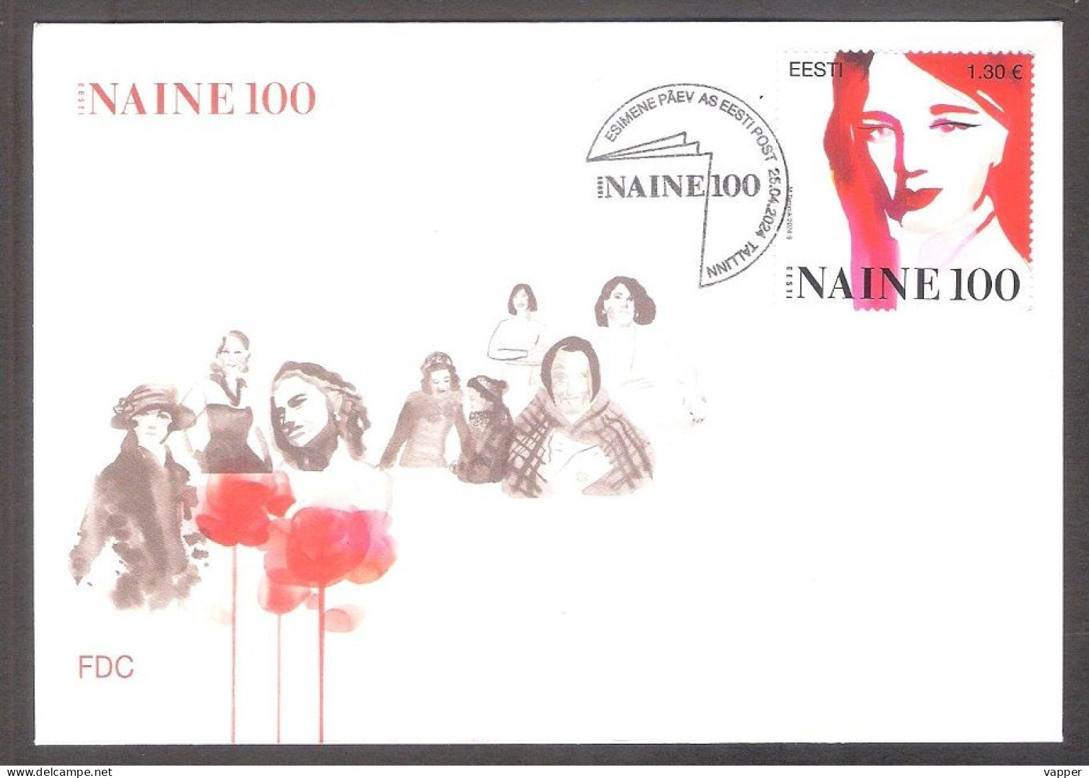 The Magazine Eesti Naine 100 Estonia 2024  Stamp FDC  Mi 1102 - Estonie