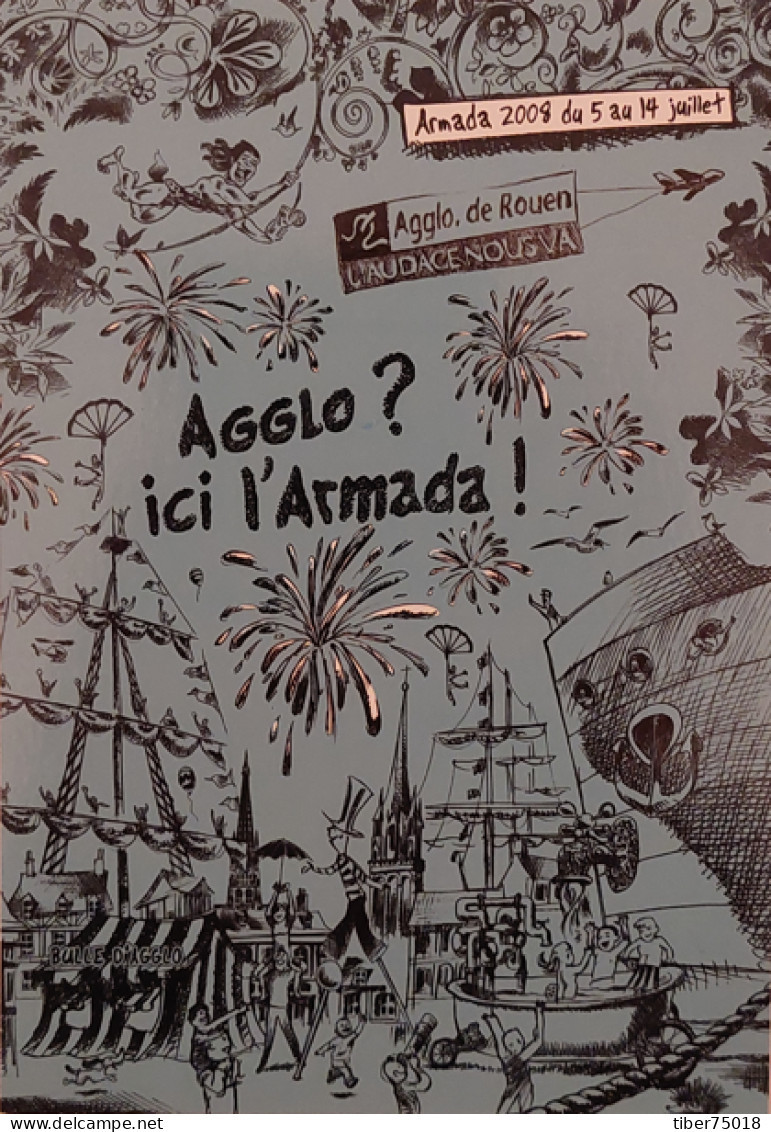 Carte Postale - Agglo ? Ici L'Armada ! (bateaux - Personnage Sur Des échasses) Agglo De Rouen - Pubblicitari