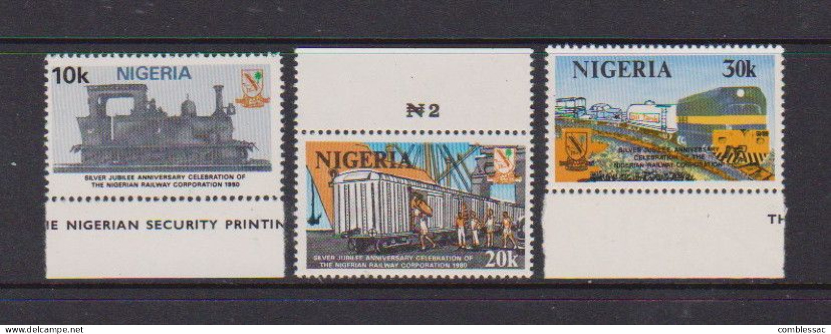 NIGERIA    1980    25th  Anniv  Of  Nigerian  Railway    Set  Of  3    MNH - Nigeria (1961-...)