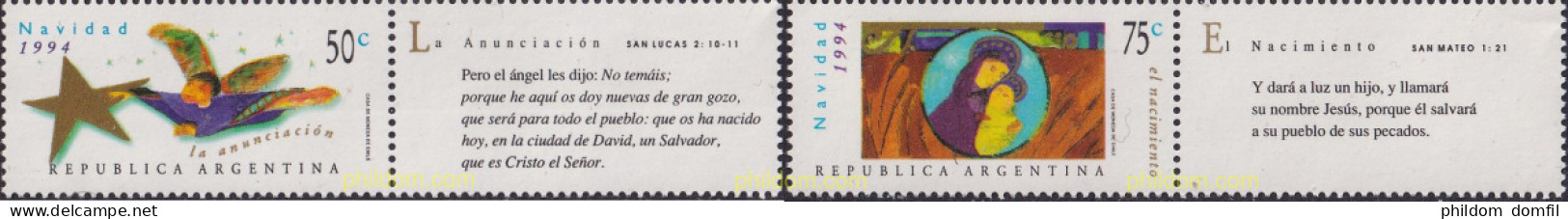 729965 MNH ARGENTINA 1994 NAVIDAD - Nuevos