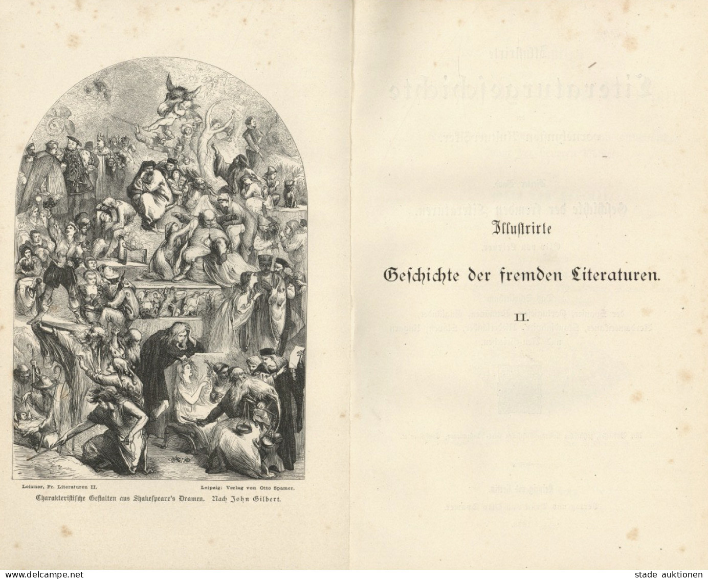 Buch Lot Mit 2 Büchern Illustrierte Geschichte Der Fremden Literaturen Band I Ud II Von Leixner, Otto 1883, Verlag Spame - Old Books
