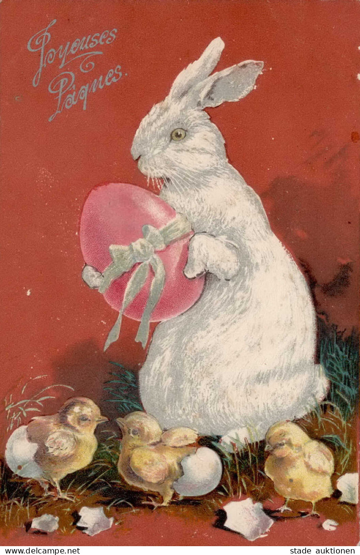 Ostern Osterhase Prägekarte I-II Paques - Pascua