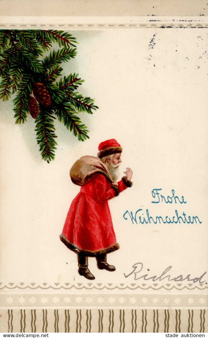 Weihnachtsmann Prägekarte I-II Pere Noel - Other & Unclassified