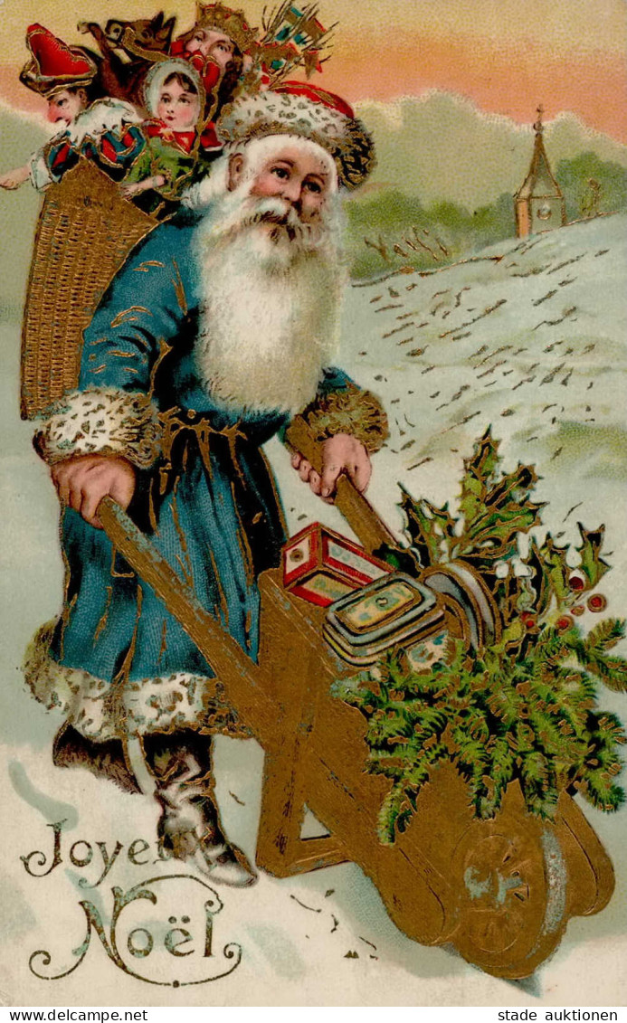 Weihnachtsmann Prägekarte I-II Pere Noel - Other & Unclassified