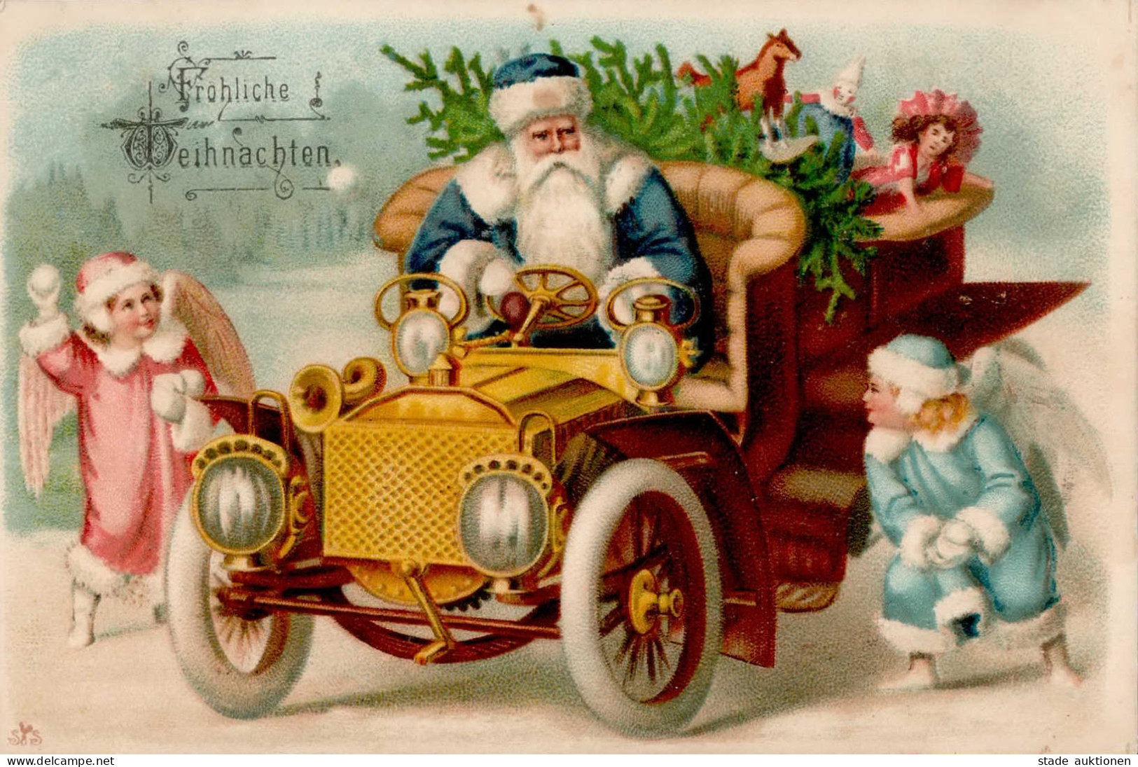 Weihnachtsmann Auto Engel I-II Pere Noel Ange - Autres & Non Classés