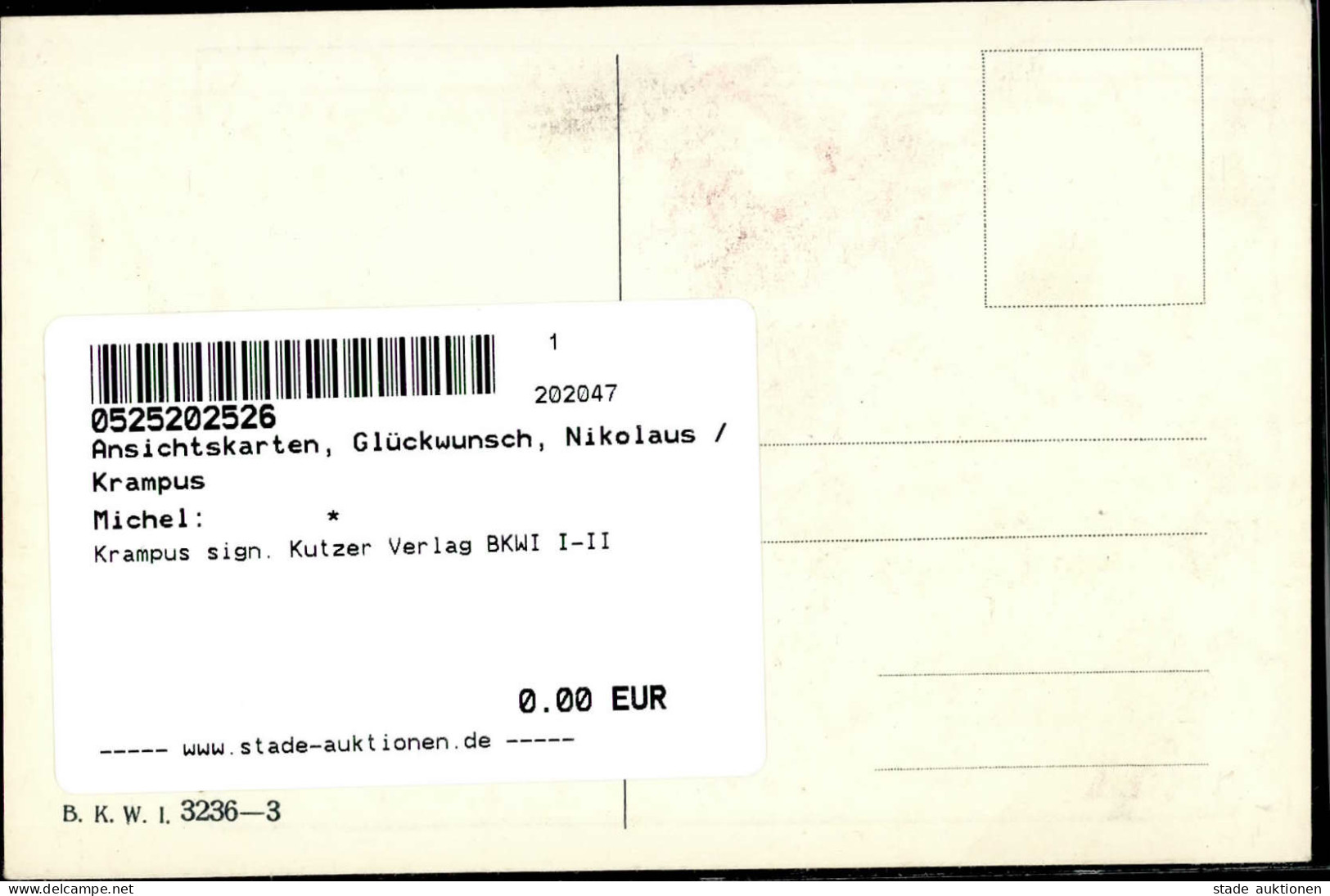 Krampus Sign. Kutzer Verlag BKWI I-II - Autres & Non Classés