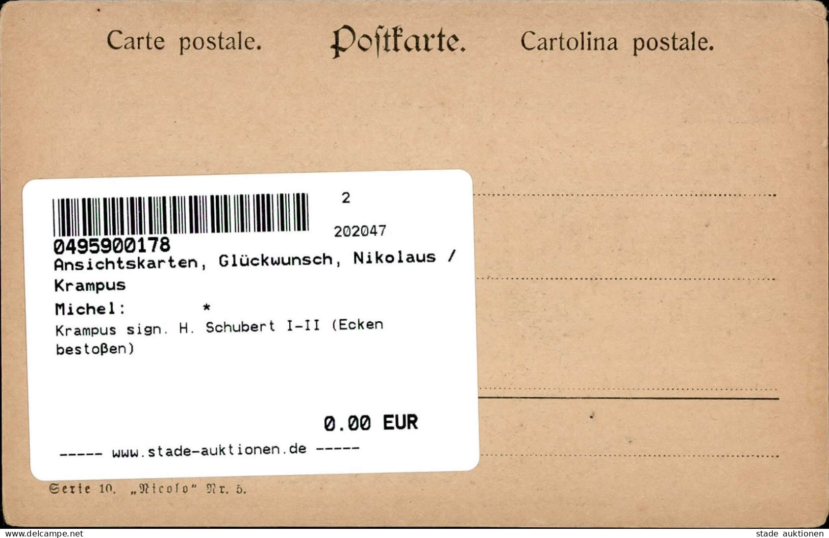 Krampus Sign. H. Schubert I-II (Ecken Bestoßen) - Autres & Non Classés