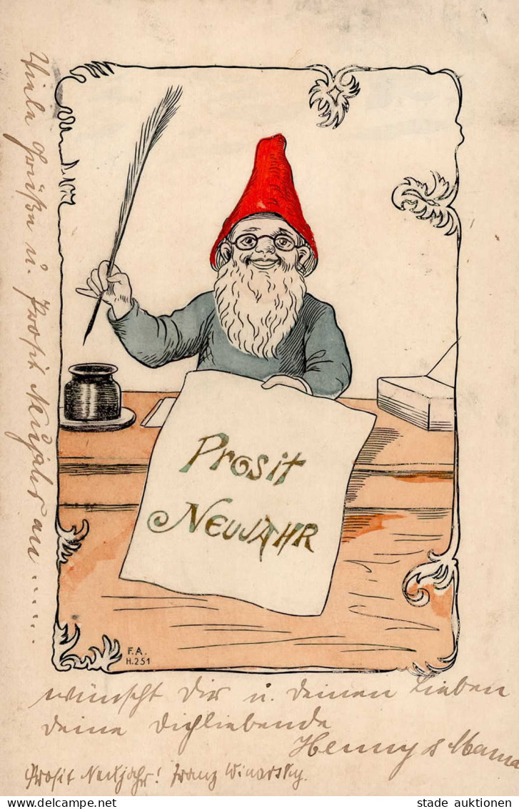 Zwerg Neujahr II (Marke Entfernt, Fleckig) Bonne Annee Lutin - Nieuwjaar