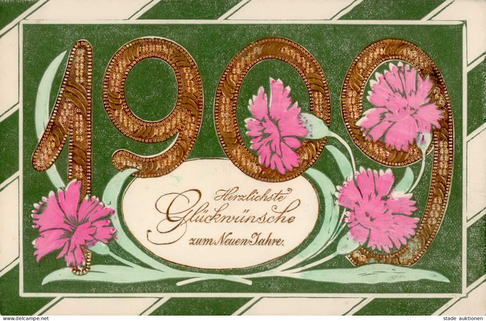 Neujahr 1909 Prägekarte I-II Bonne Annee - Nouvel An