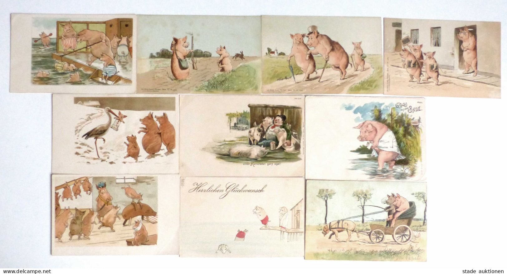 Schwein Lot Mit 18 Ansichtskarten I-II Cochon - Other & Unclassified