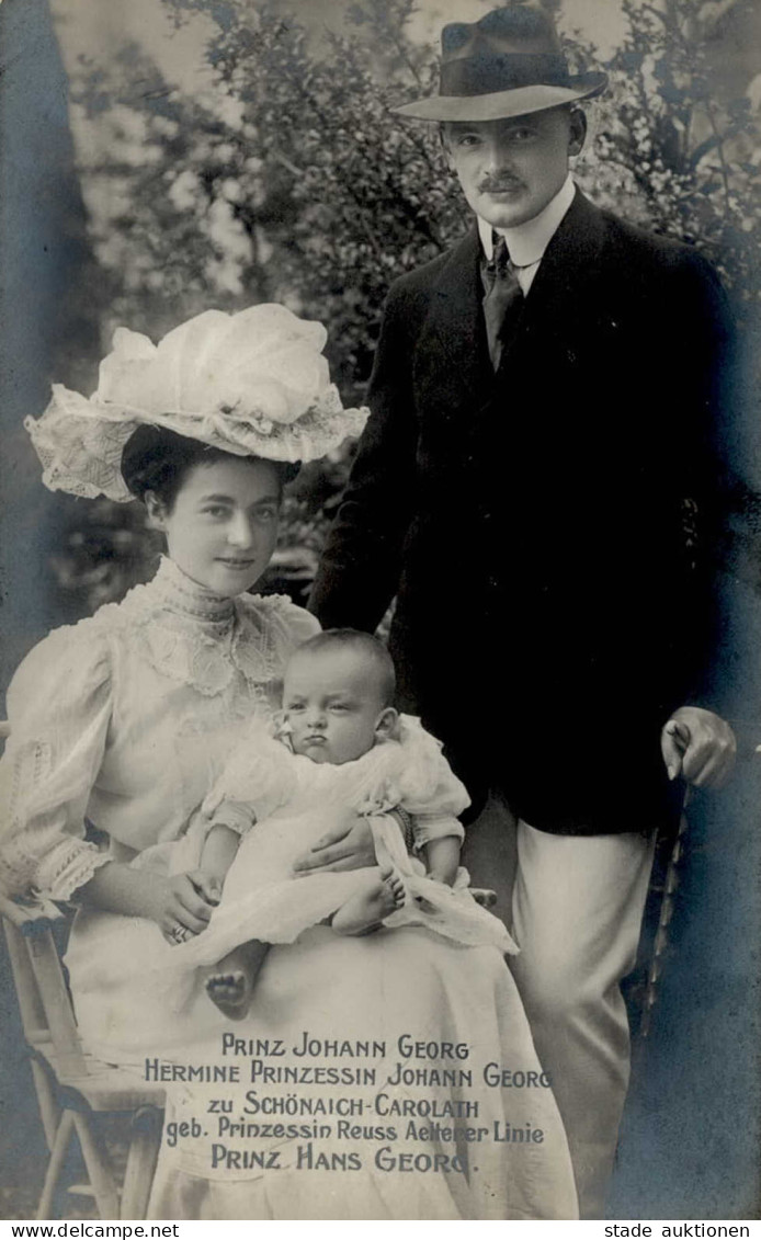 Adel Schönaich-Carolath Prinz Johann Georg Mit Prinzessin Hermine Und Prinz Hans Georg I-II - Familles Royales