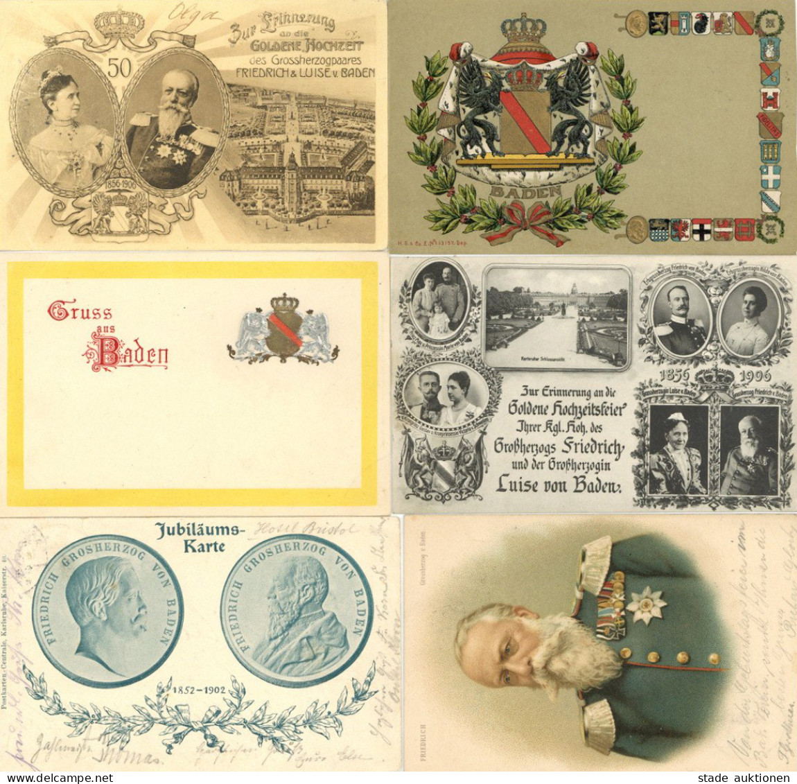 Adel Baden Lot Mit 6 Ansichtskarten I-II - Familles Royales