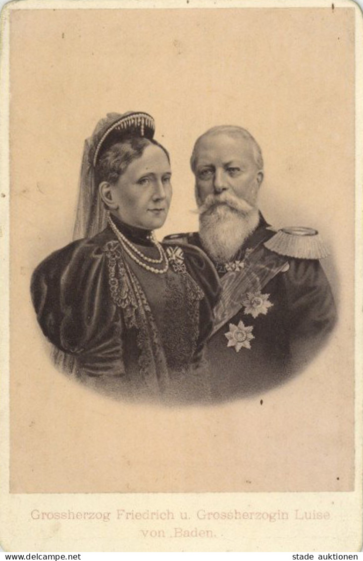 Adel Baden Großherzog Friedrich Mit Gemahlin Luise Kabinettfoto I-II - Königshäuser