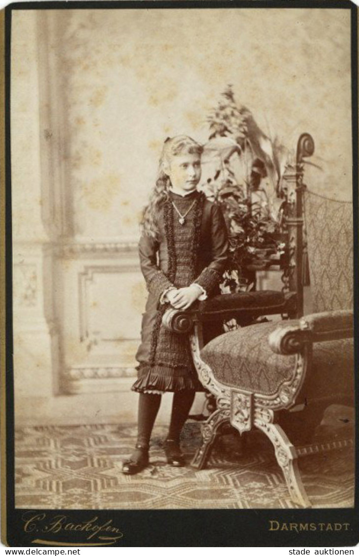Adel Hessen Kabinettfoto Prinzessin Alix Spätere Kaiserin Von Russland Fotograph Backofen Darmstadt 1883 (Ecken Leicht B - Koninklijke Families