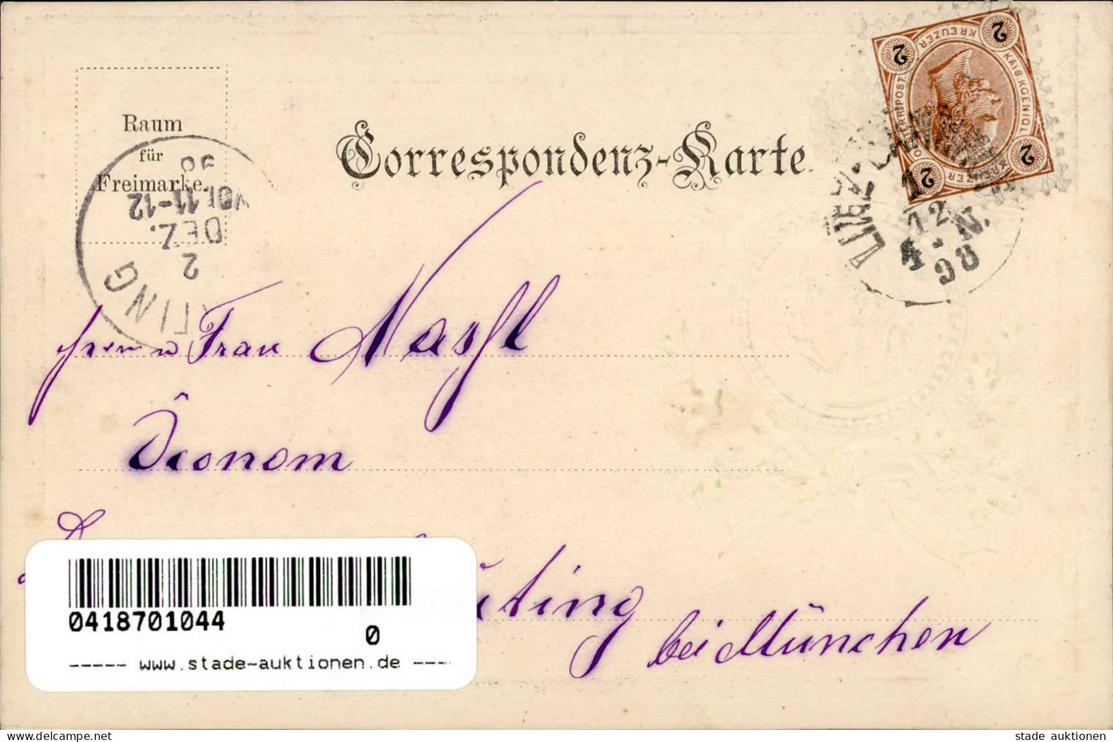Kaiser Franz Josef I. Prägekarte 1898 I-II - Familles Royales