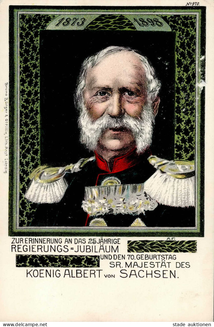 Adel Sachsen König Albert Verlag Bruno Bürger U. Ottillie II (Abschürfung) - Königshäuser