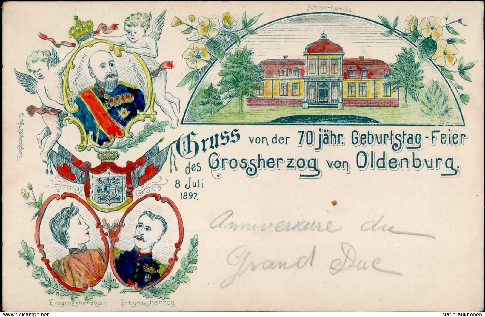 Adel Oldenburg 70. Jährige Geburtstagsfeier Vom Großherzog 8.Juli 1897 I-II - Königshäuser