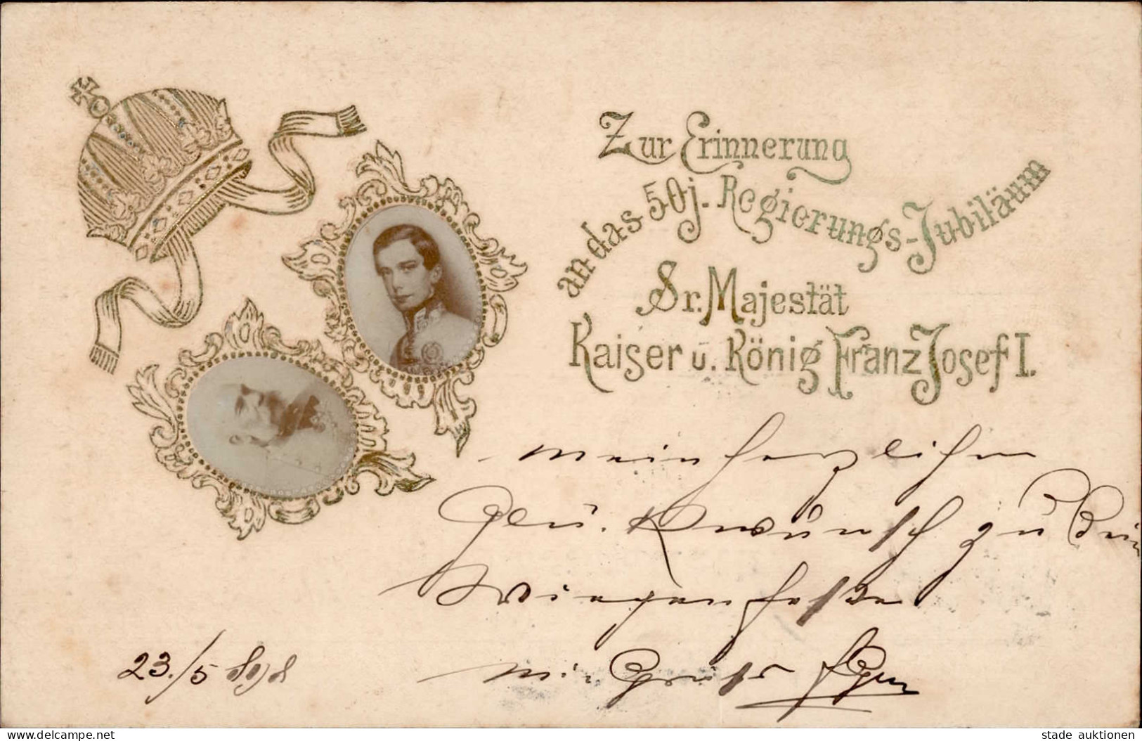 Adel Österreich Kaiser U. König Franz Josef I. Prägekarte I-II - Royal Families