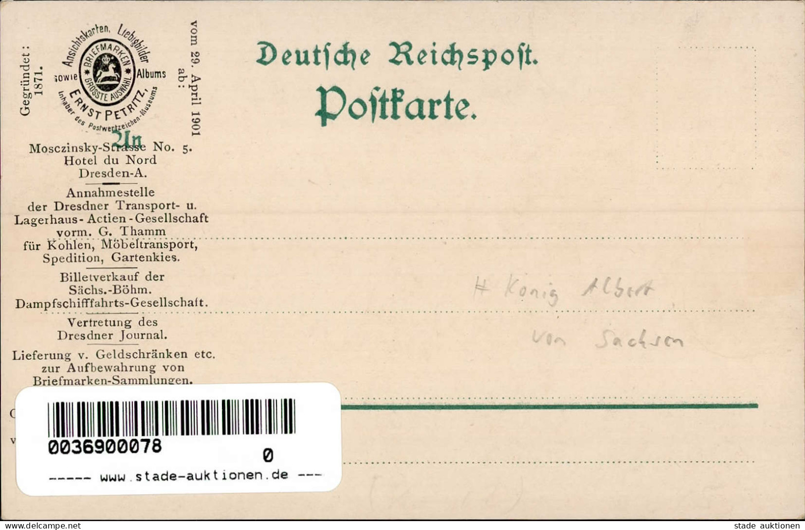 Adel Sachsen König Albert Jubiläumskarte 1898 I-II - Familles Royales