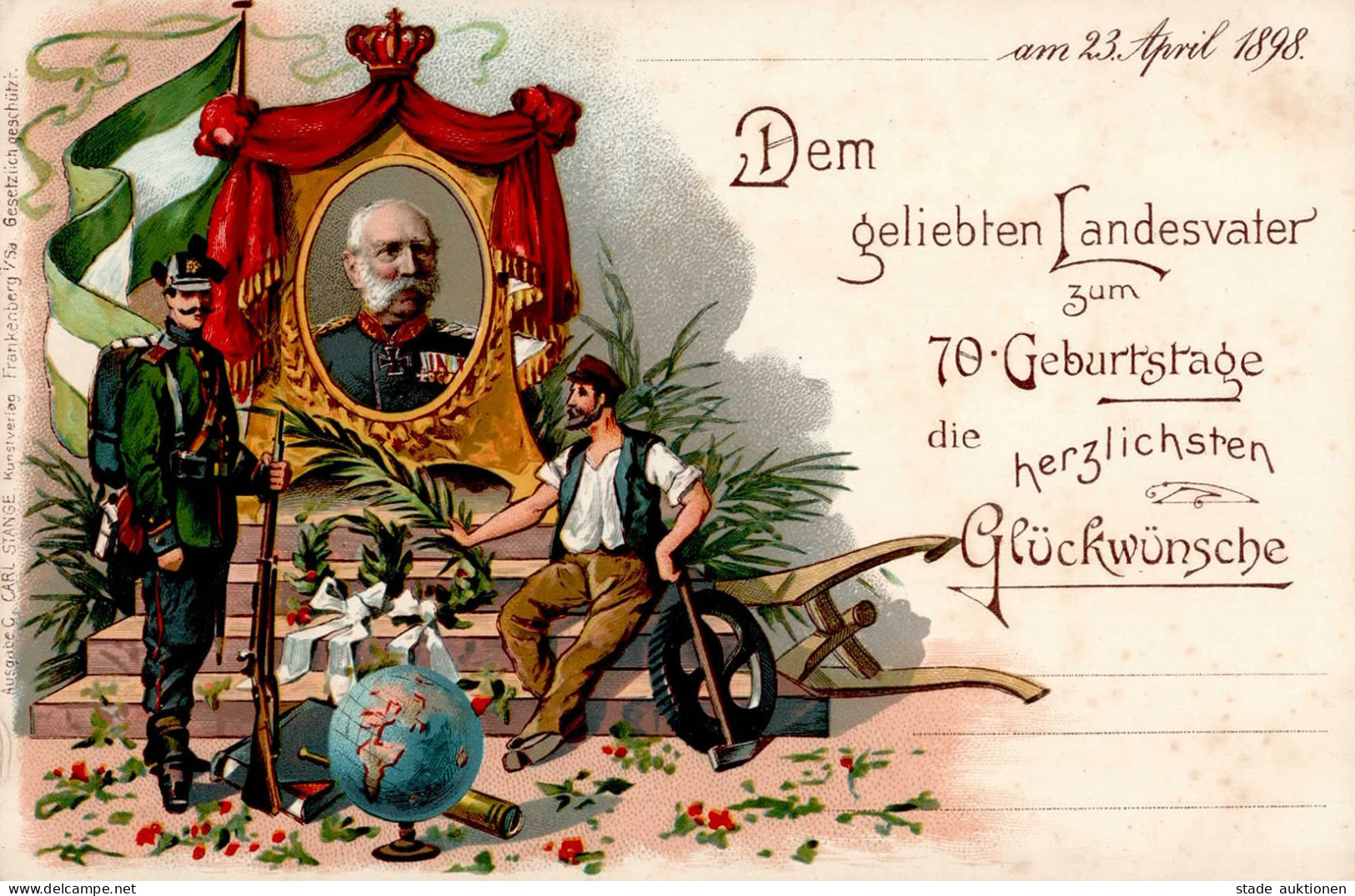 Adel Sachsen König Albert Zum 70. Geburtstag 1898 I-II - Koninklijke Families