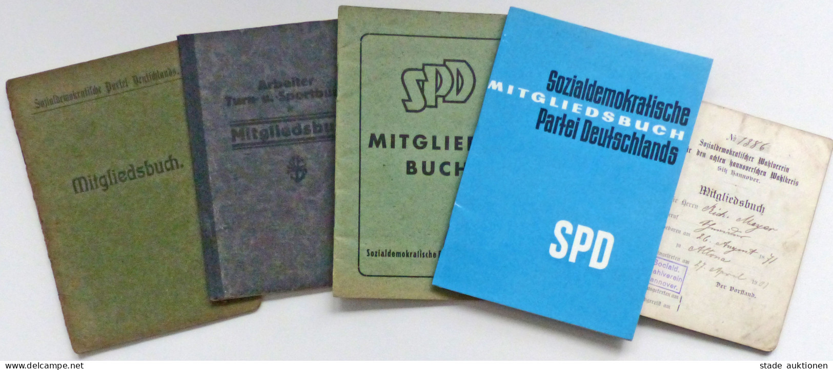 Politik SPD Lot Mit 5 Mitgliedsbüchern 1901-1945 - Sin Clasificación