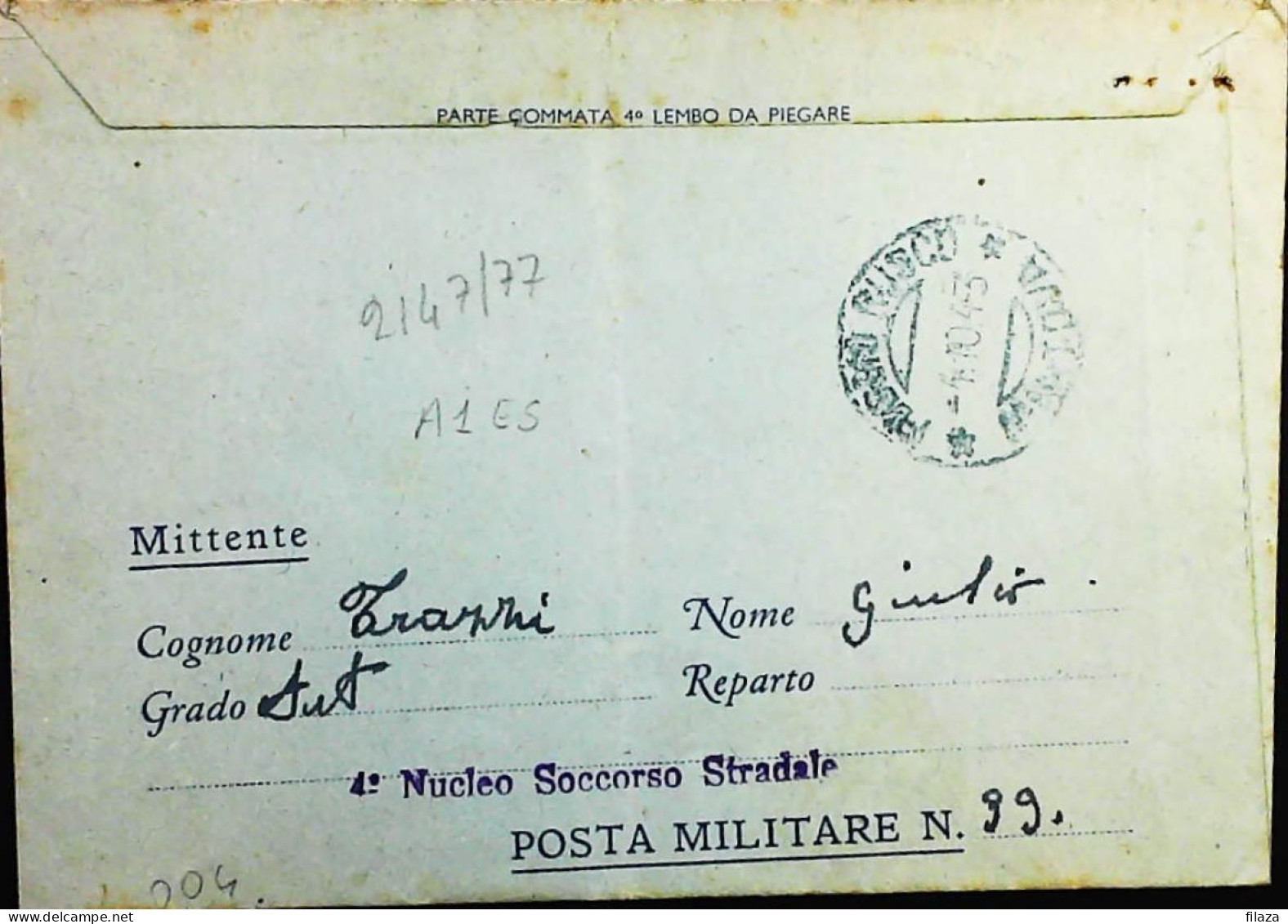 POSTA MILITARE ITALIA IN CROAZIA  - WWII WW2 - S6986 - Militärpost (MP)