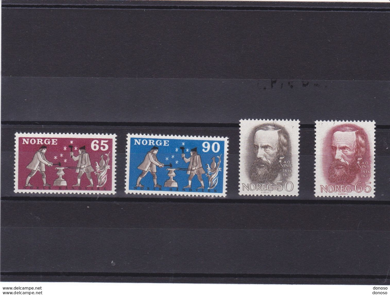 NORVEGE 1968 Artisanat, Vinje Poète Yvert 518-519 + 526-527 NEUF** MNH - Ungebraucht