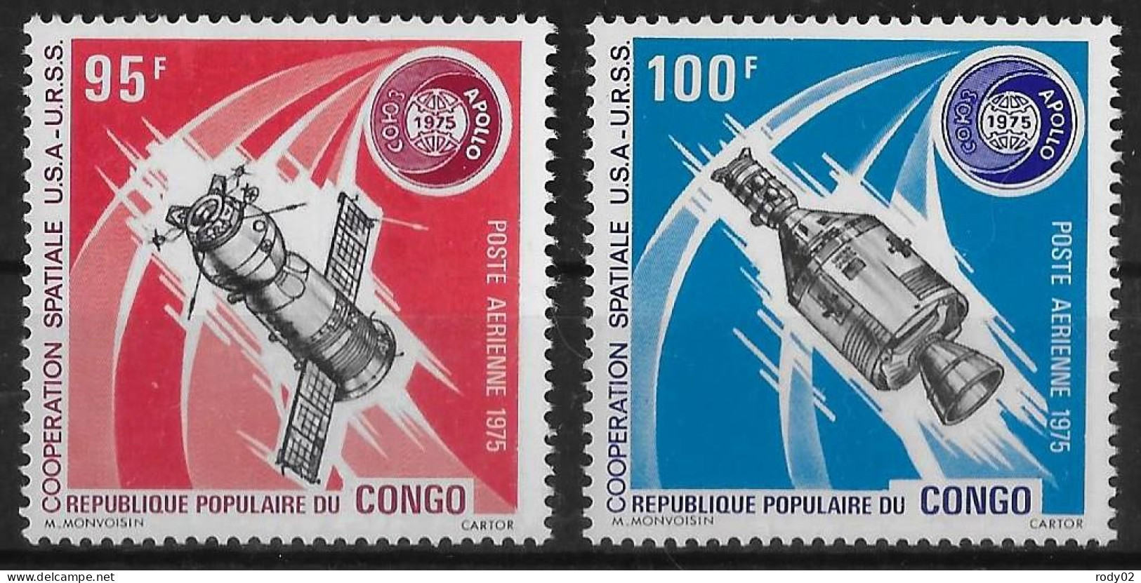 CONGO - ESPACE - COOPERATION SPATIALE USA URSS - PA 208 ET 209 - NEUF** MNH - Afrique