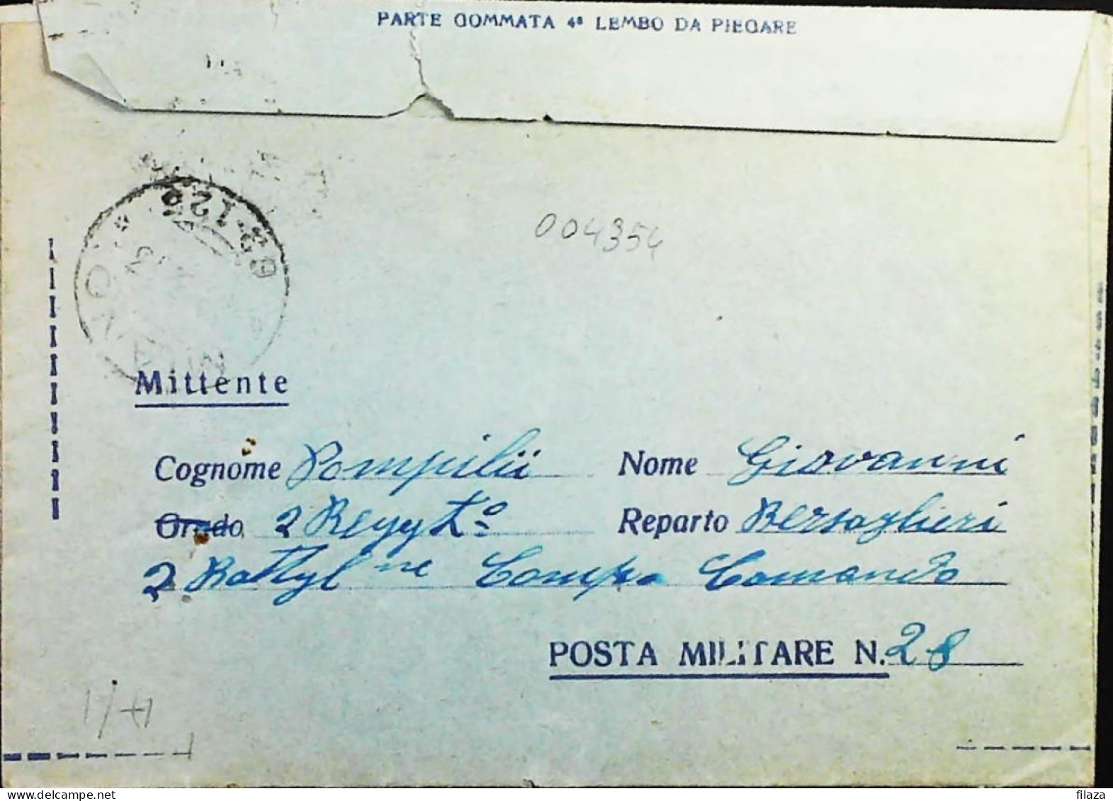 POSTA MILITARE ITALIA IN GRECIA  - WWII WW2 - S6789 - Posta Militare (PM)