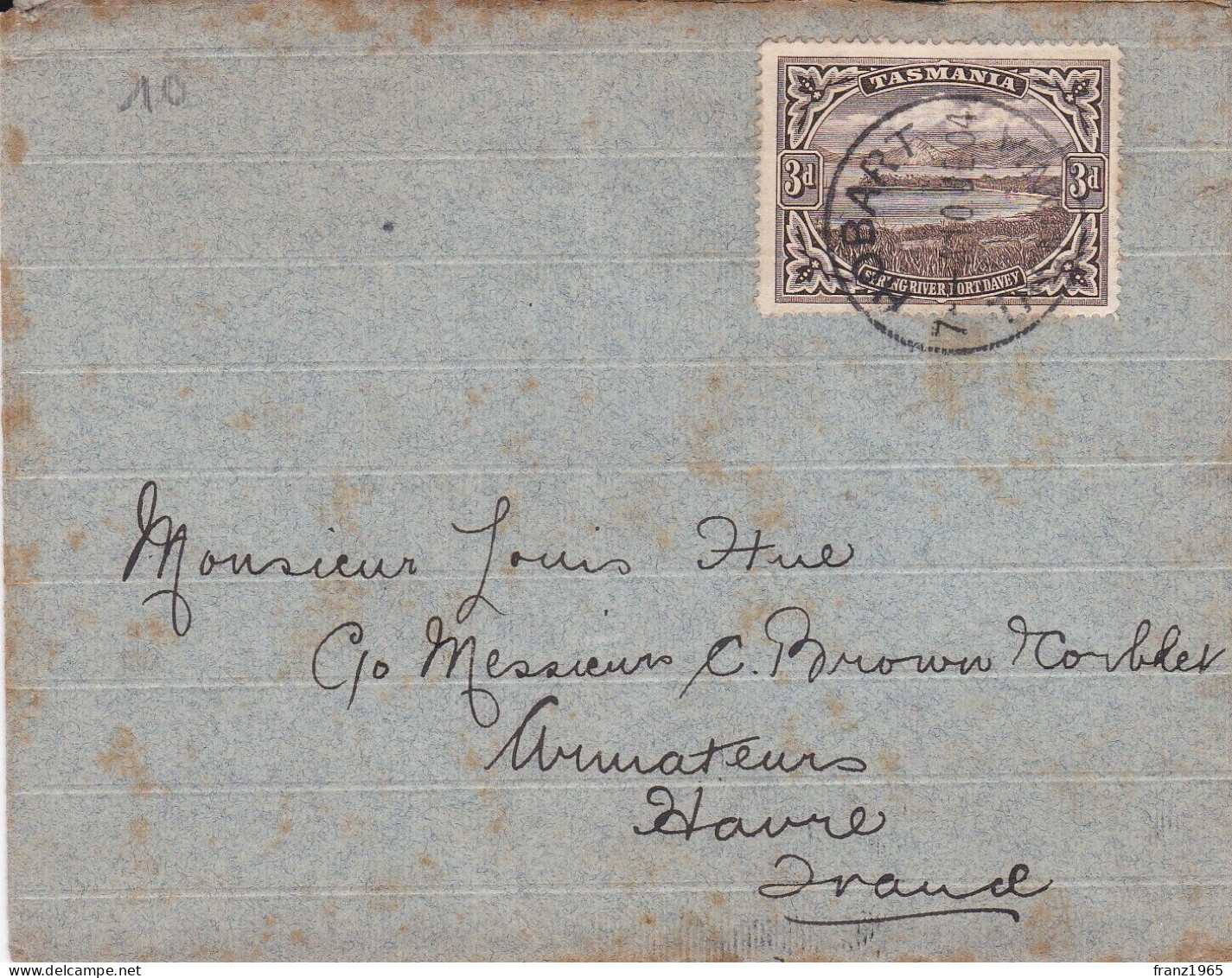 From Tasmania To France - 1904 - Lettres & Documents