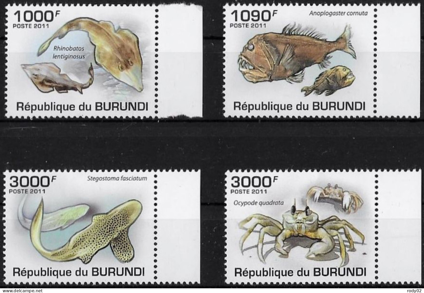 BURUNDI - FAUNE MARINE - N° 1177 A 1180 - NEUF** MNH - Mundo Aquatico