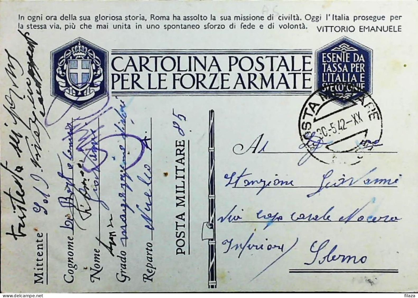 POSTA MILITARE ITALIA IN LIBIA  - WWII WW2 - S6725 - Correo Militar (PM)