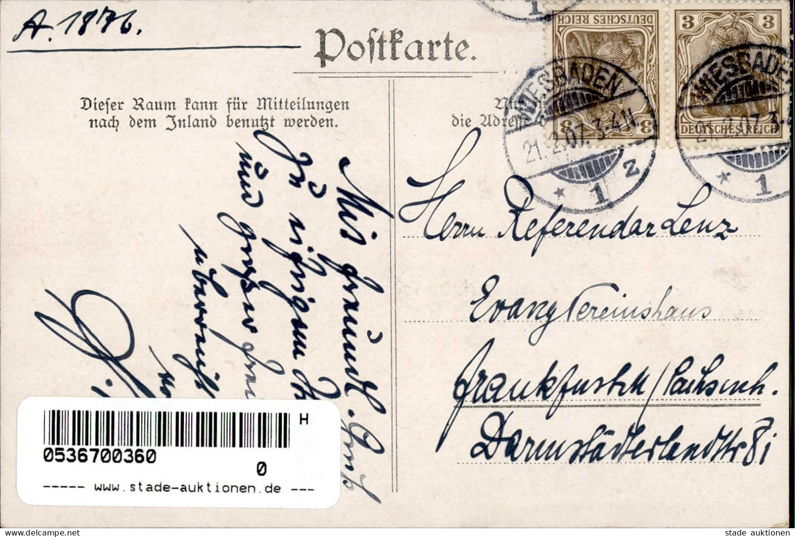 Politik Wiesbaden Lehmanns Einzug 1907 Sozialdemokratie I-II - Zonder Classificatie
