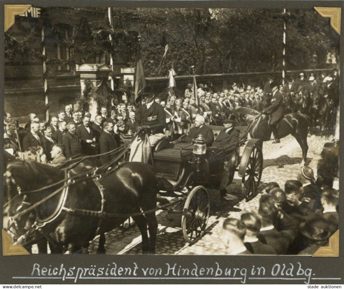 Hindenburg Foto Des Reichspräsidenten Von Hindenburg Beim Empfang In Oldenburg Mai 1927 (12x16 Cm) II - People