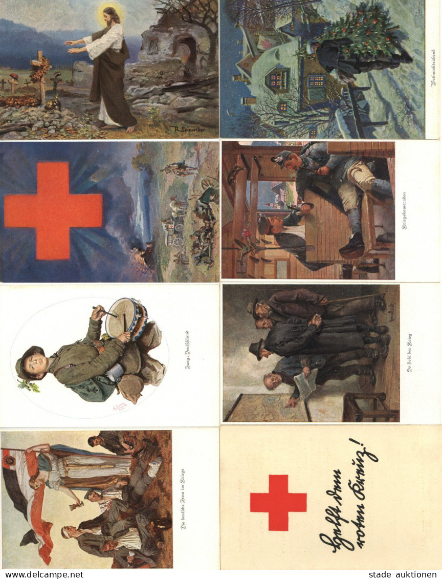 Rotes Kreuz Helft Dem Roten Kreuz 8er-Serie Mit Klappkarte I-II - Red Cross