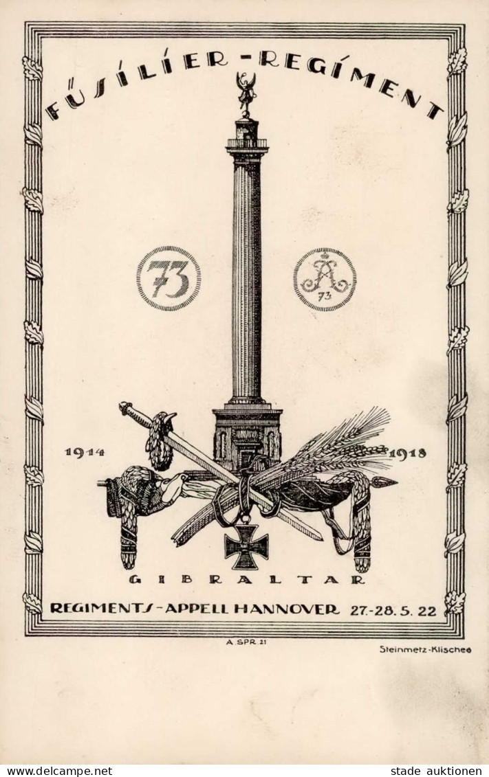 Regiment Hannover Gibraltar Füsilier-Regiment I-II - Regiments