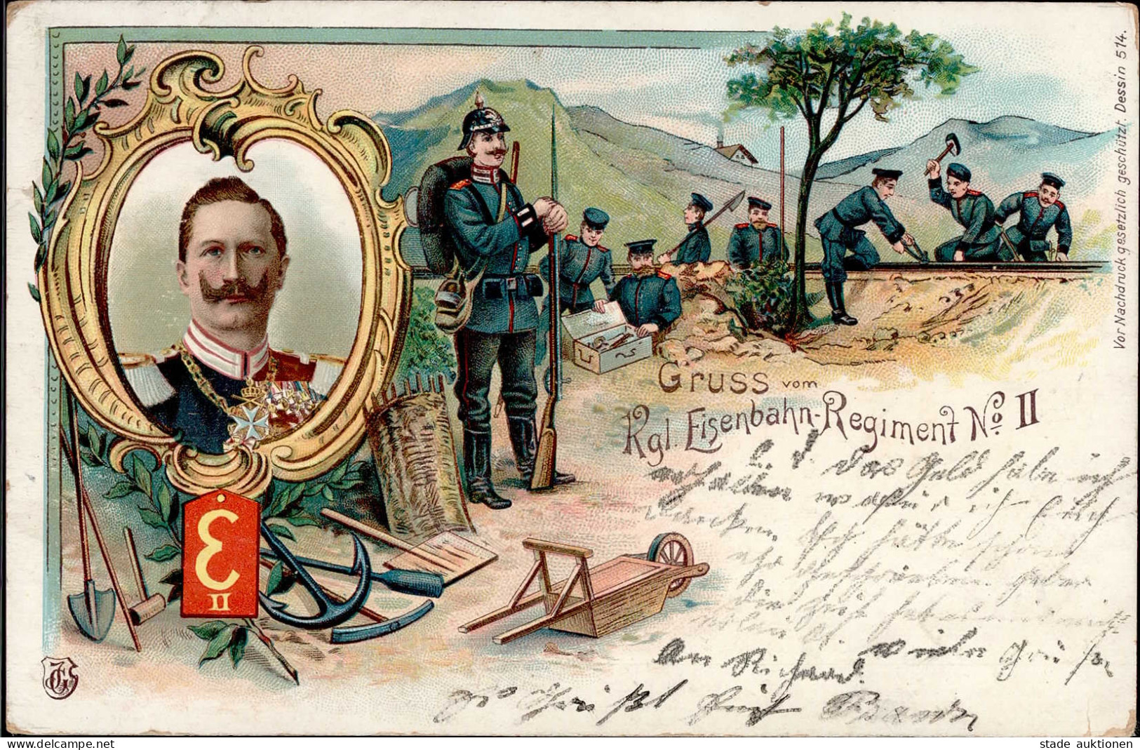 Regiment Eisenbahn-Regiment Nr. II I-II (Ecken Abgestossen) Chemin De Fer - Regiments