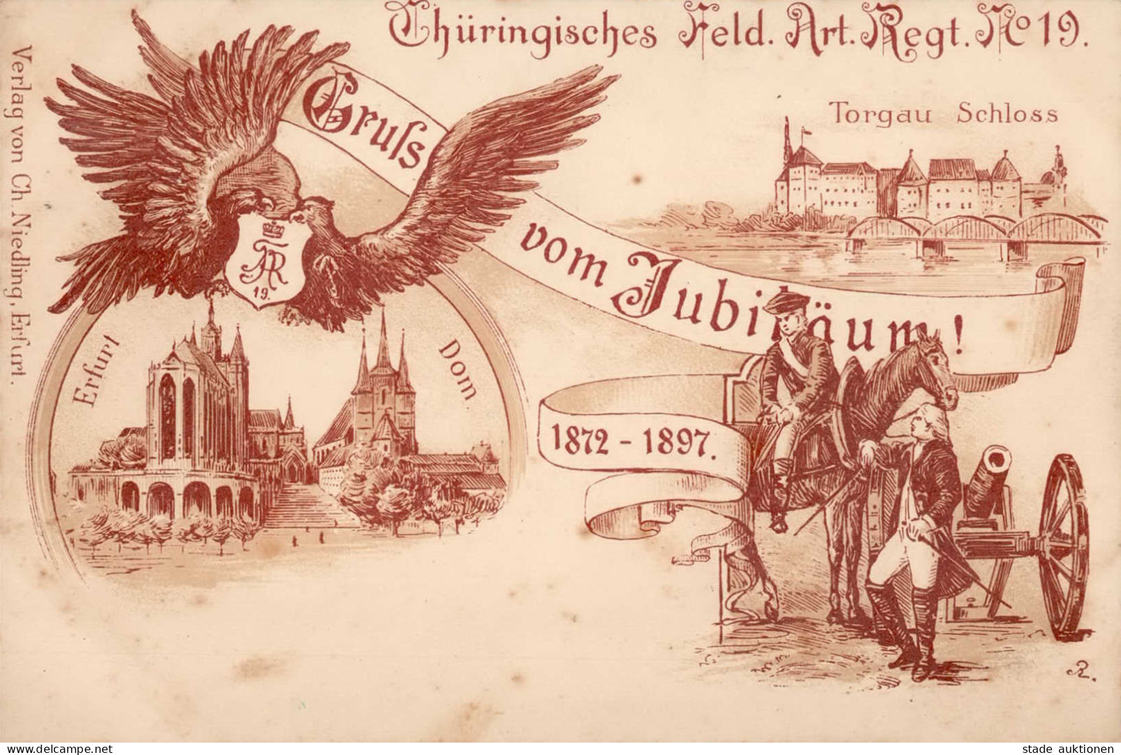 Regiment Erfurt Thüringisches Feld. Art. Regt. Nr. 19 I-II (fleckig) - Regimenten