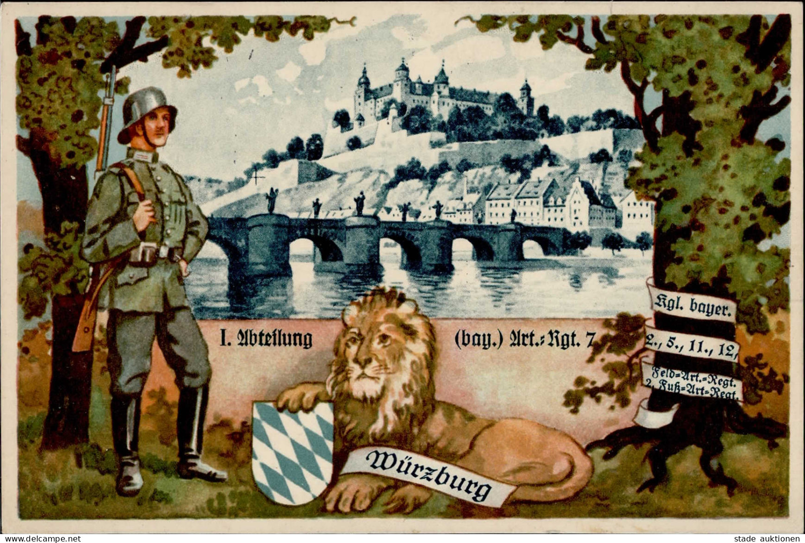 Würzburg 1. Abteilung Bayer. Artillerie-Regiment Nr. 7 I-II - Regiments