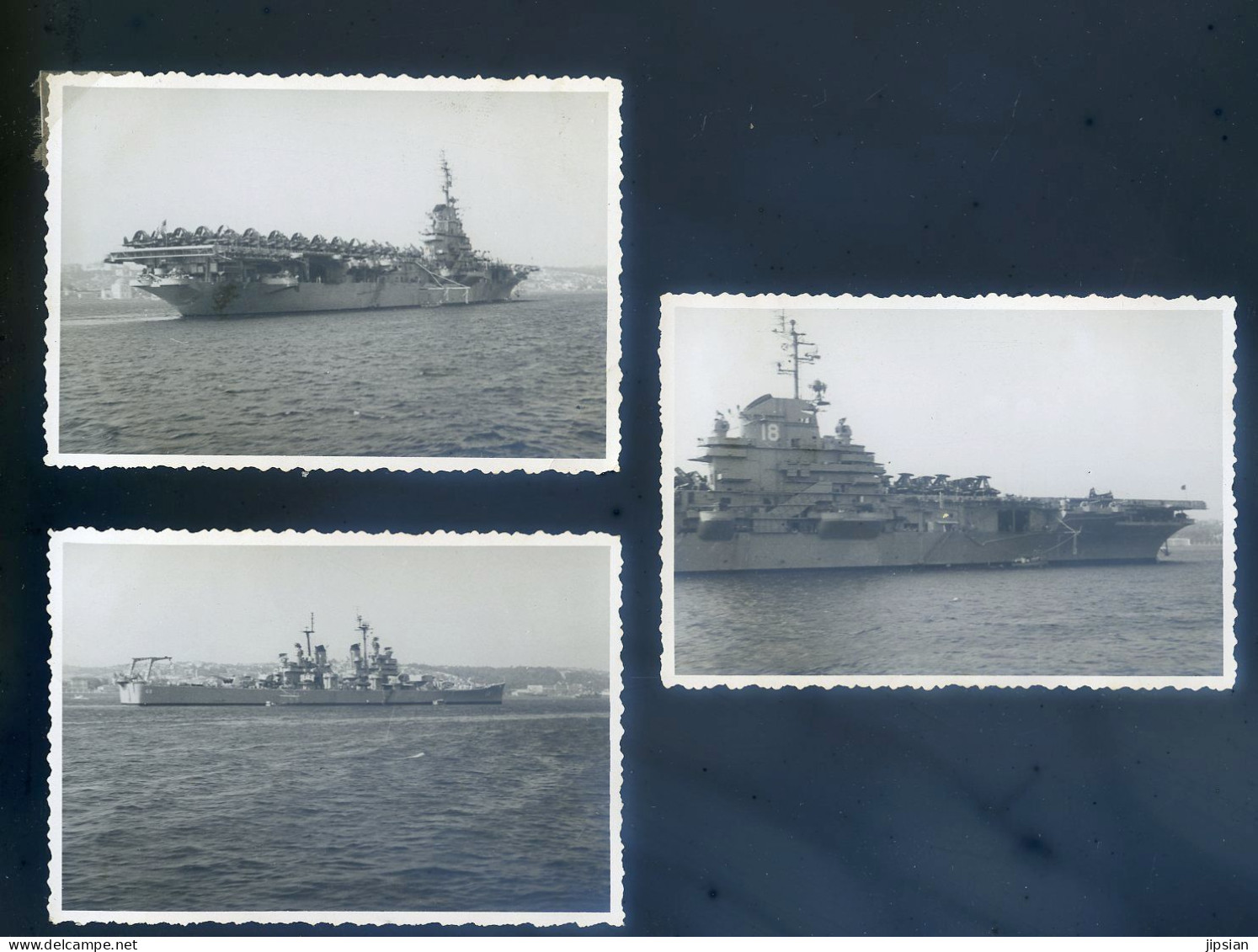 Lot De 3  Photo -- Photographie Bateaux Guerre Et Porte Avions STEP192 - Barche