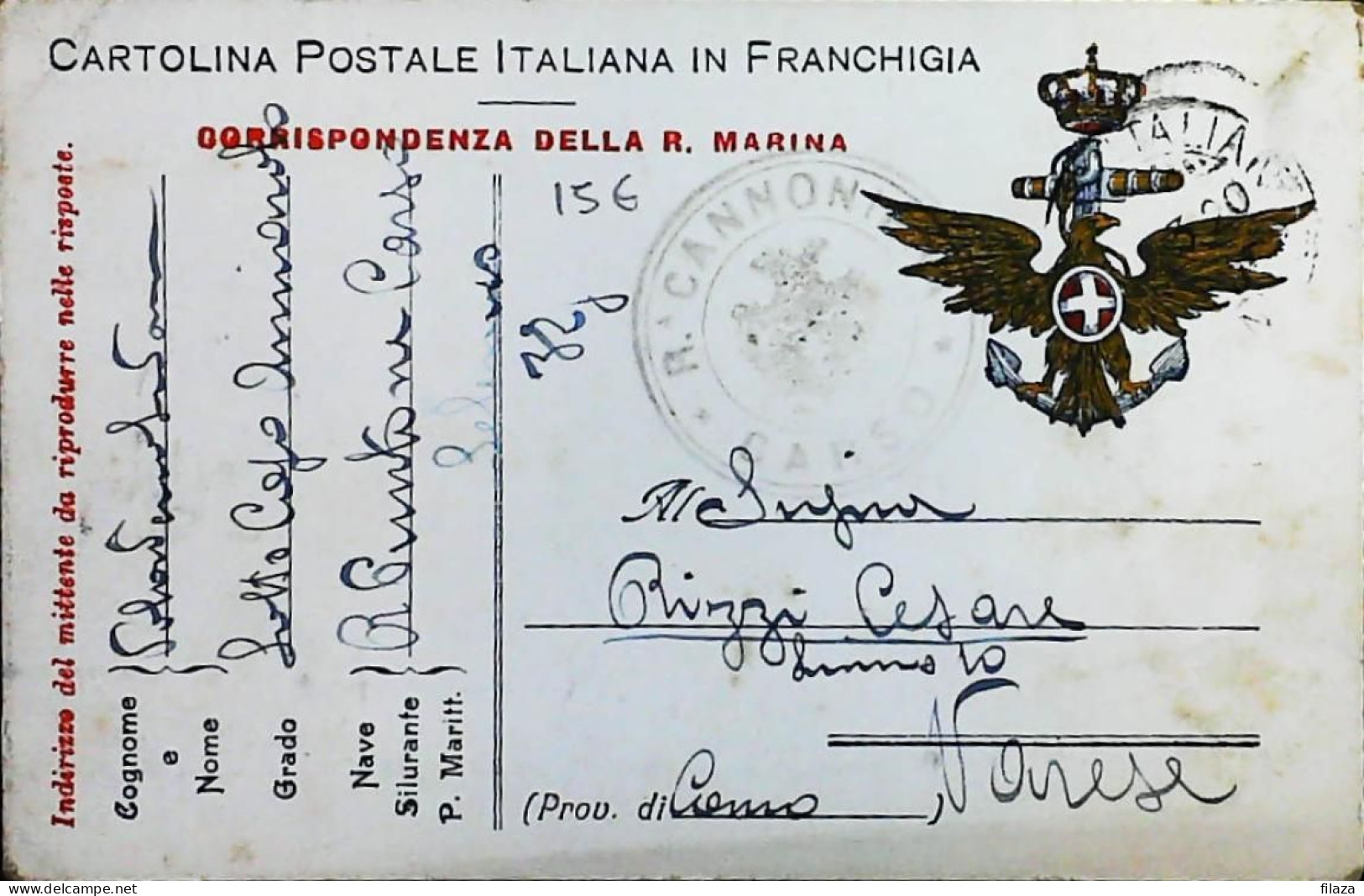 ITALY - WW1 – WWI Posta Militare 1915-1918 – REGIA MARINA (AGIAB) - S8091 - Militärpost (MP)