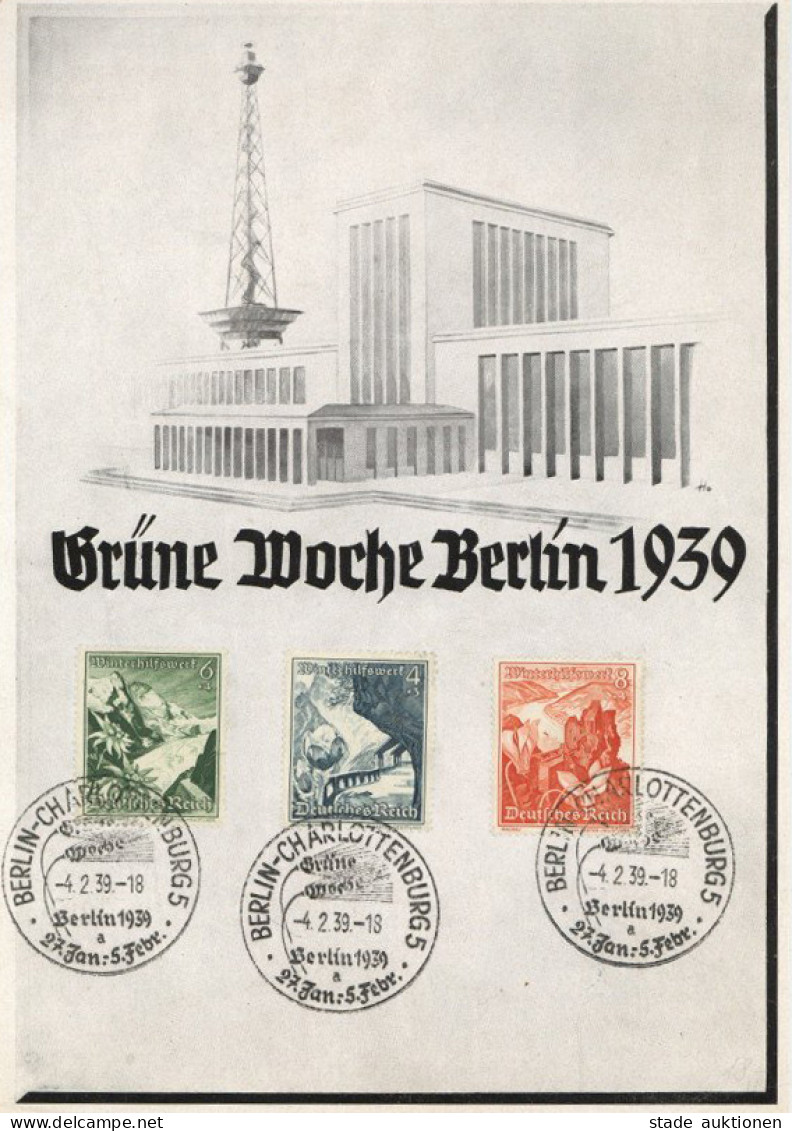 3. Reich Grüne Woche Berlin 1939 Schmuckblatt Mit WHW-Marken I- - War 1939-45