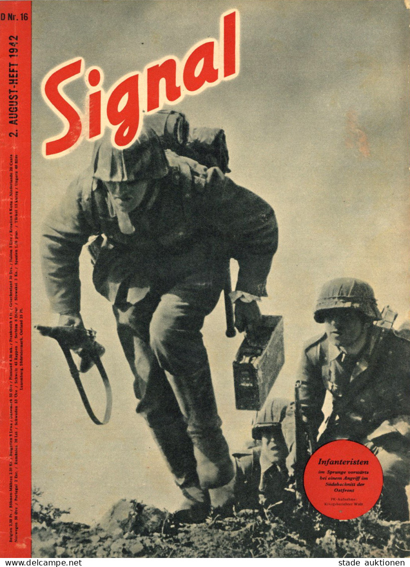 Propaganda WK II Lot Mit 13 Heften SIGNAL Vom 5. März Bis 2. Sept. 1942 II - War 1939-45