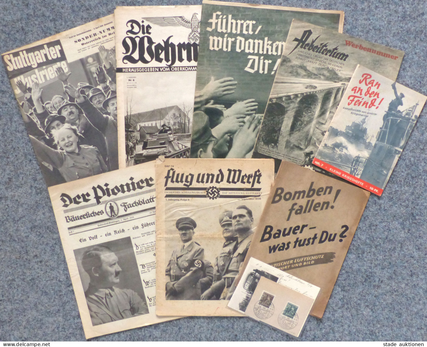 Propaganda WK II Lot Mit Versch. Zeitungen Die Wehrmacht, Flug Und Werft Etc. Und DR-GSK II - War 1939-45